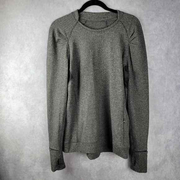 Lululemon Think Fast Long Sleeve Heathered Herringbone Heathered  Size 12 - Picture 2 of 16